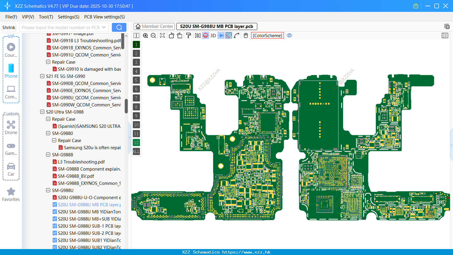 Samsung S20U SM-G988U MB PCB Layer